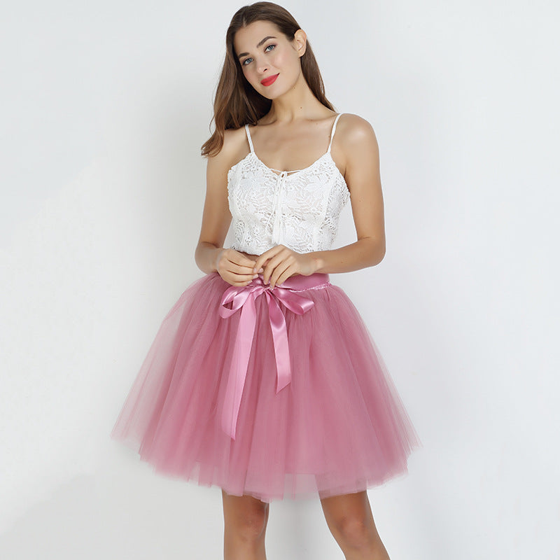Women Clothing Tutu Skirt Layers Mesh Tulle Skirt