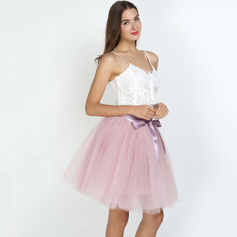 Women Clothing Tutu Skirt Layers Mesh Tulle Skirt