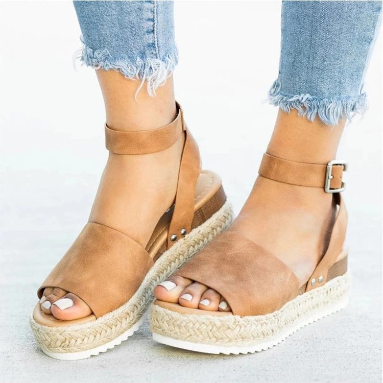 Women Sandals with Buckle Platform Wedge High Heel Sandals Women Sexy Sandals Women
