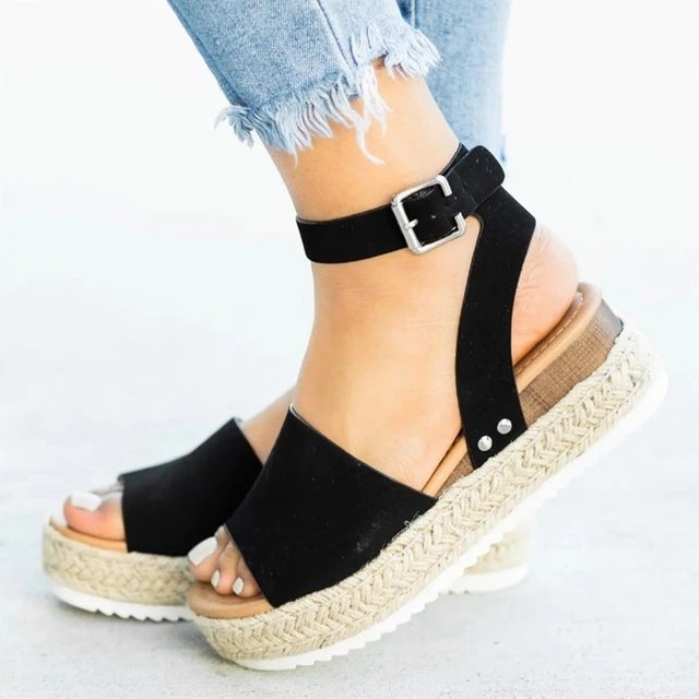 Women Sandals with Buckle Platform Wedge High Heel Sandals Women Sexy Sandals Women