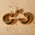 Stainless Steel Front Rear Wear C Shaped Earrings Unique High Grade Niche Titanium Steel Earrings Women