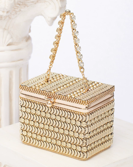 Arrival Full Diamond Shiny Small Square Bag Cocktail Dress Garment Bag Socialite Clutch Wedding Rhinestone Tote