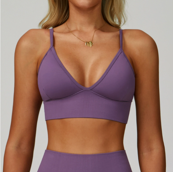 Sollinarry Double Shoulder Strap Seamless Yoga Bra Beauty Back Quick Drying Sports Tops Outerwear Running Fitness Yoga Wear