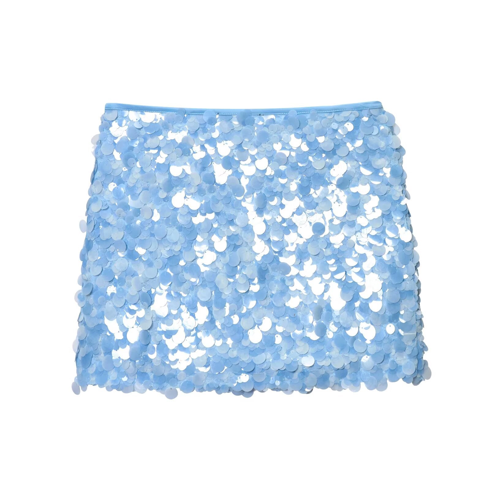Women Clothing Spring Sequ Design A line High Waist Mini Skirt