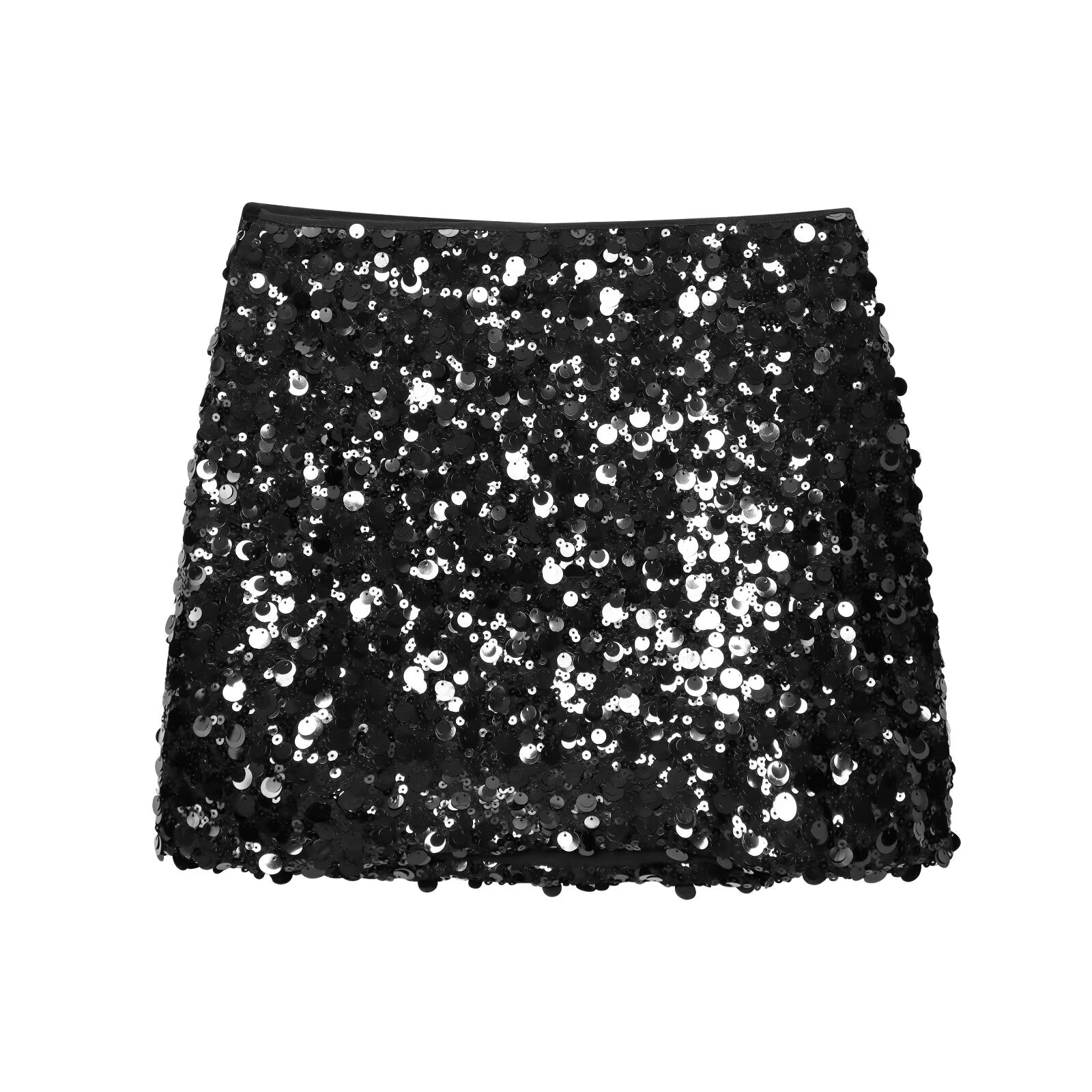 Women Clothing Spring Sequ Design A line High Waist Mini Skirt
