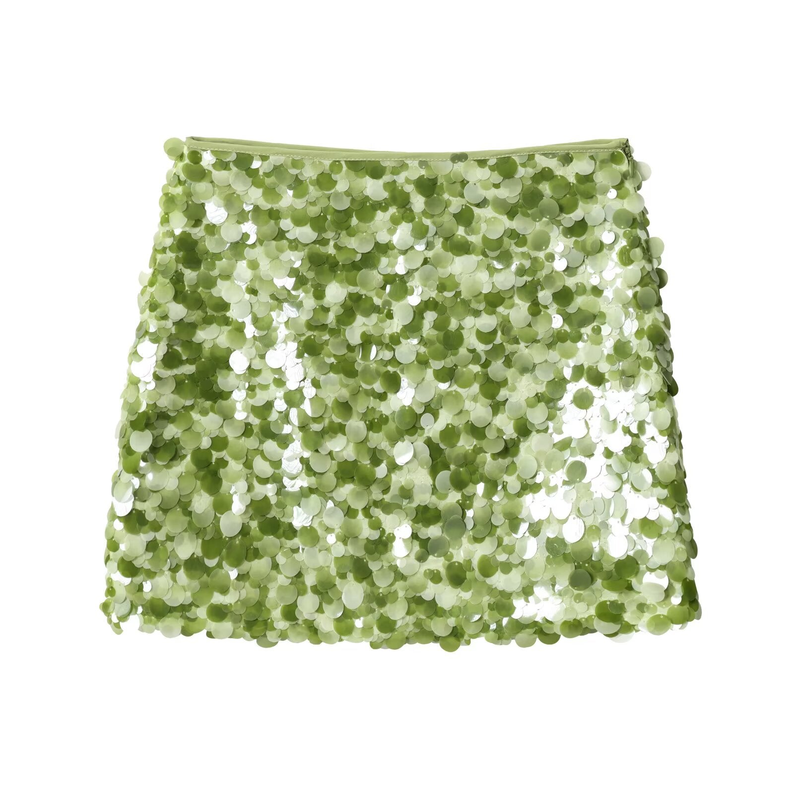 Women Clothing Spring Sequ Design A line High Waist Mini Skirt