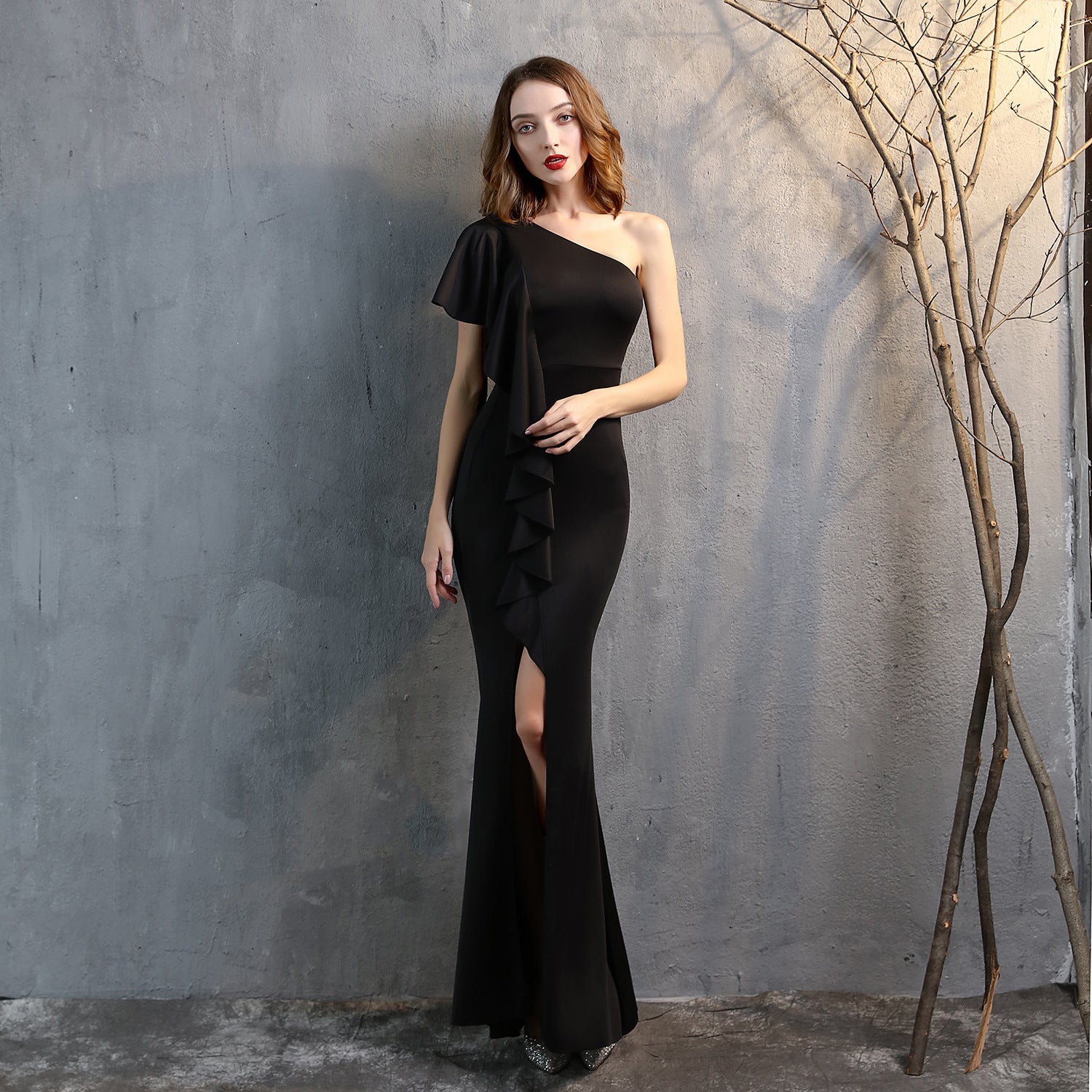 Toast Dress Bride Long Sleeveless Red Appreciation Dinner Slim Fit Fishtail Wedding Car Model Exhibition Dress