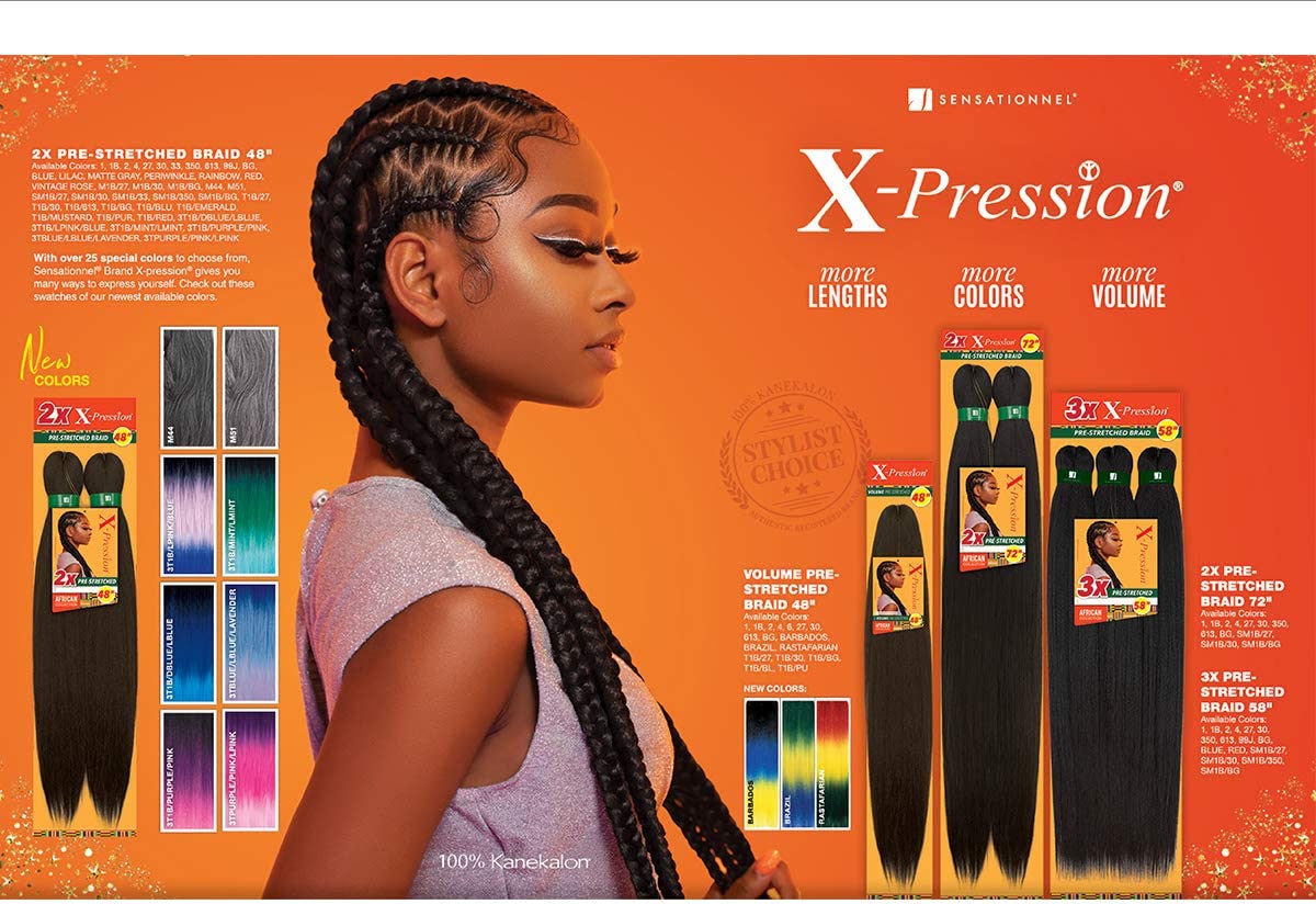 X-Pression 2X Braiding Hair Extensions 72 in - Choose Color