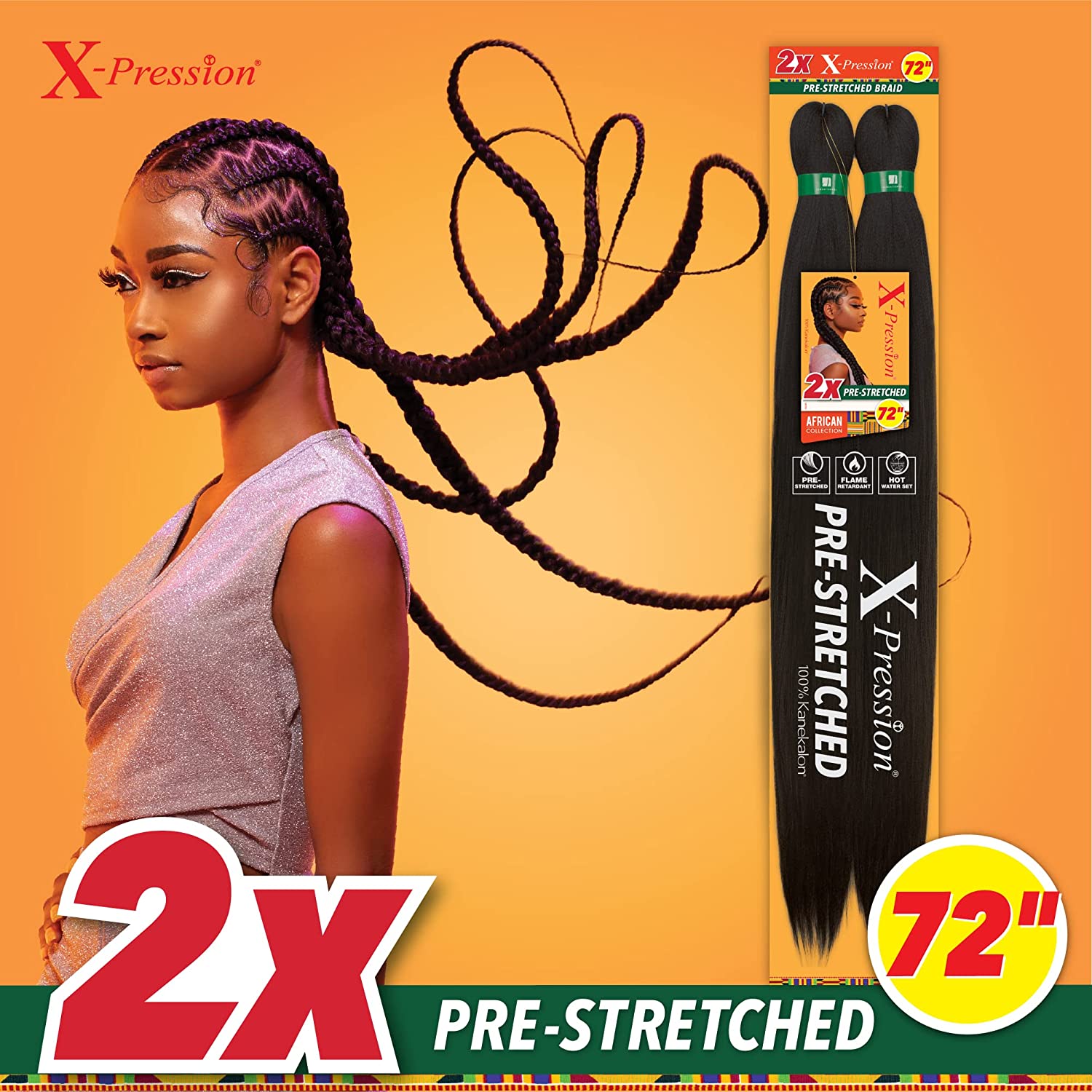 X-Pression 2X Braiding Hair Extensions 72 in - Choose Color