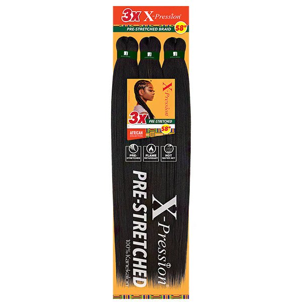 X-Pression 3X Pre-Stretched Braiding Hair Extensions 58 in - Choose Color