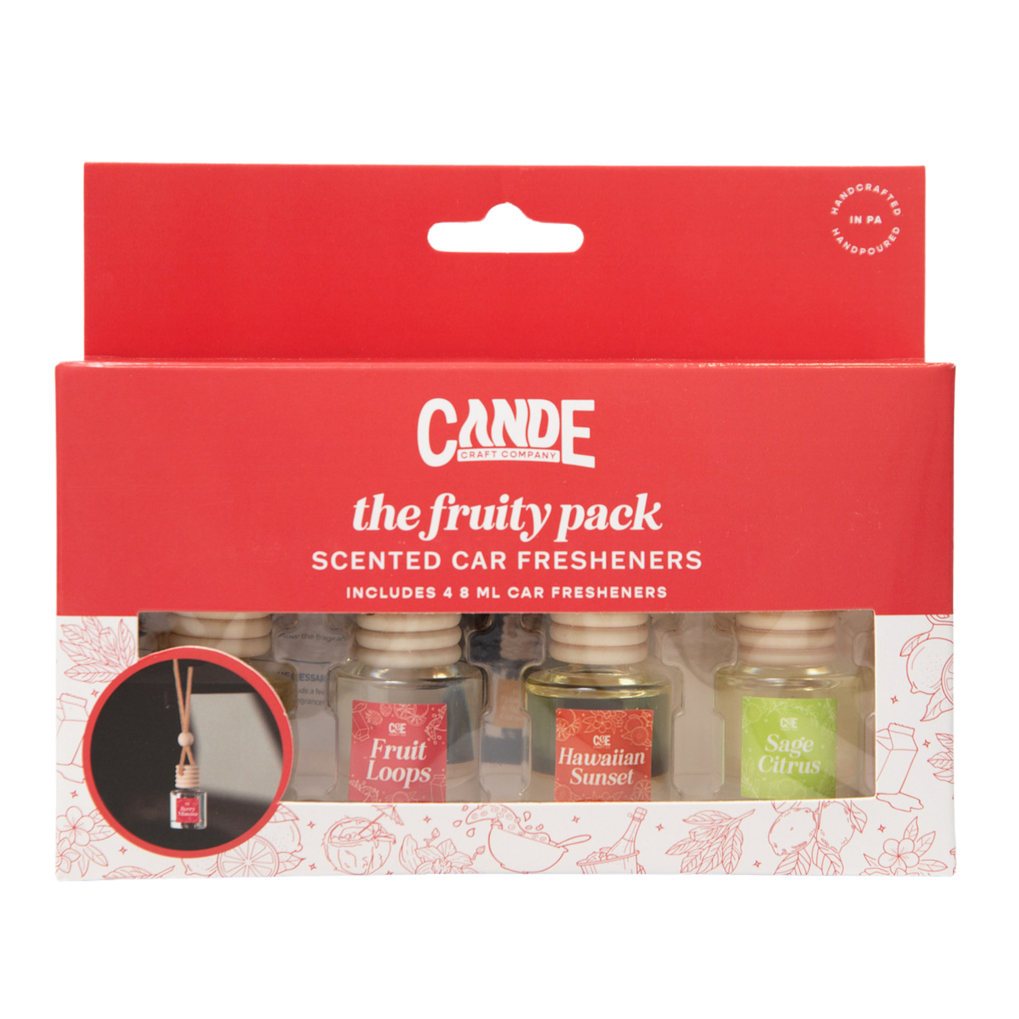 Fruity 4 Pack Scented Car Fresheners Bundle