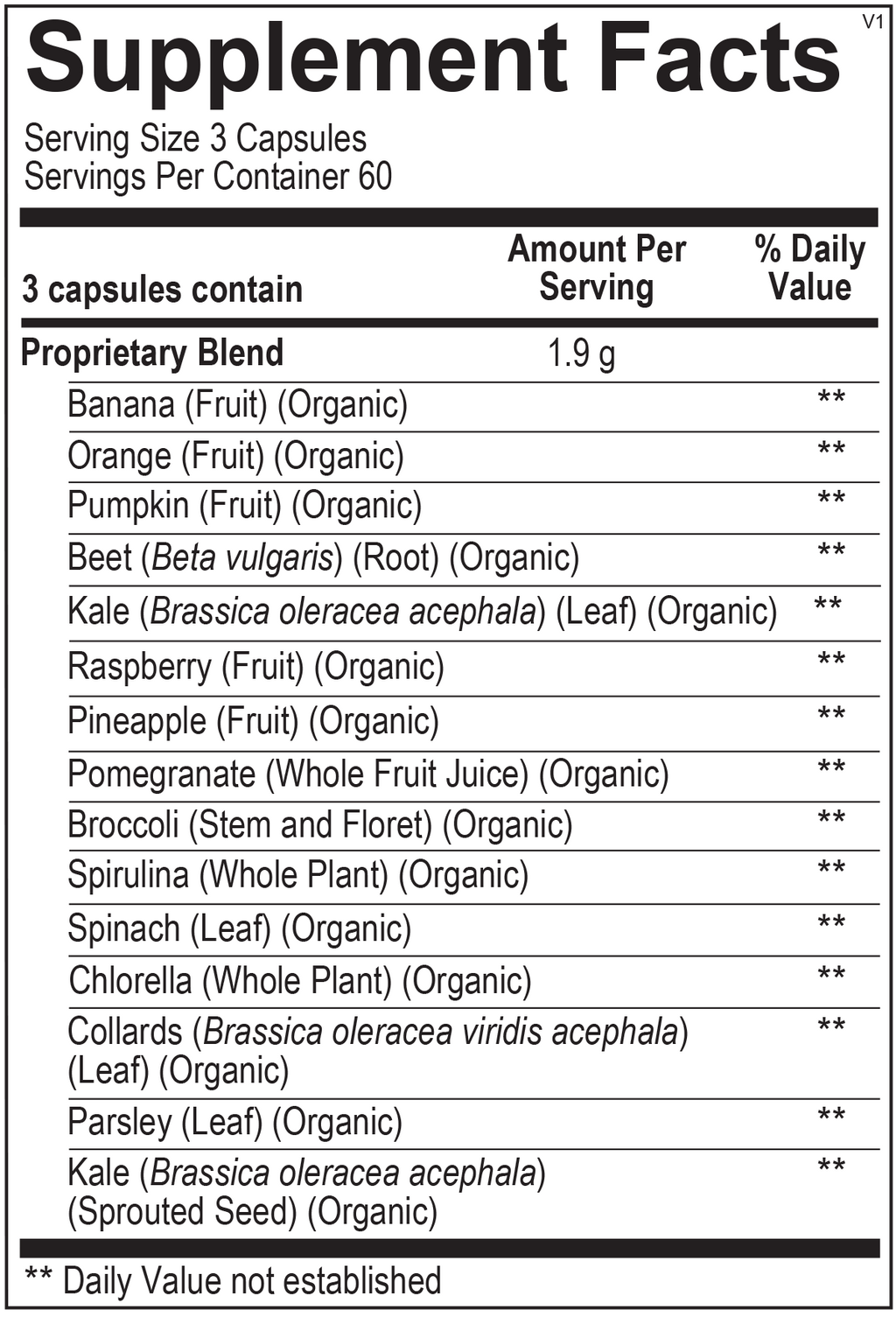 Indigo Greens Capsules 180ct