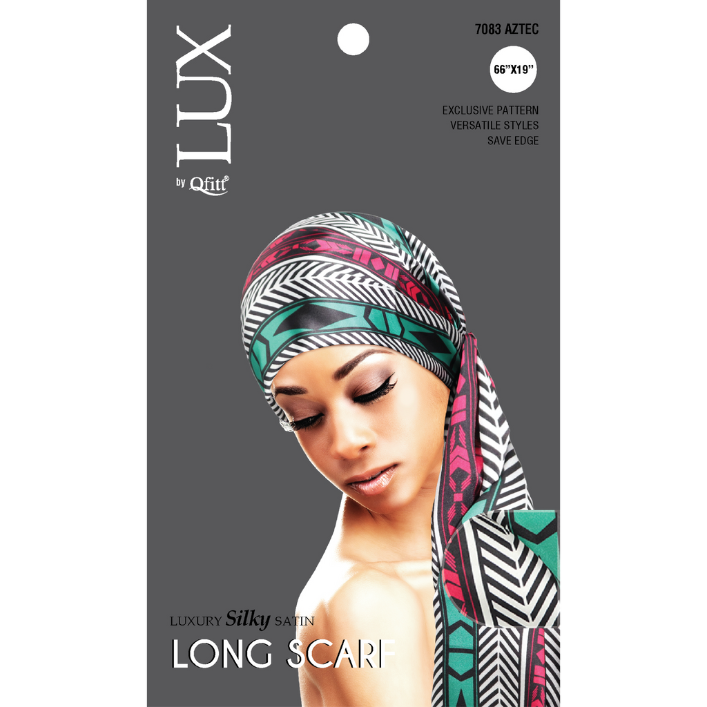 Lux by Qfitt Silk Long Scarf with Chain