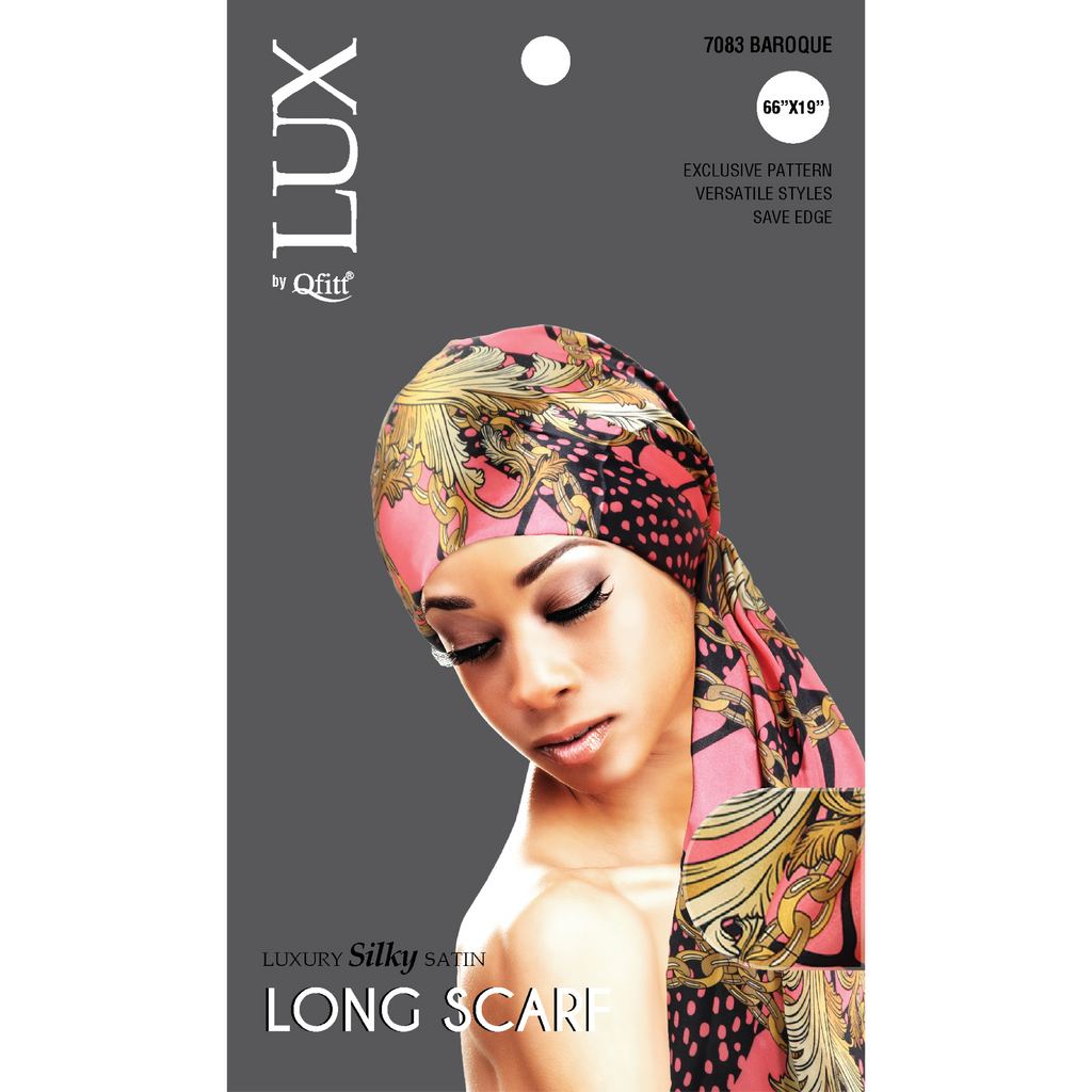 Lux by Qfitt Silk Long Scarf with Chain