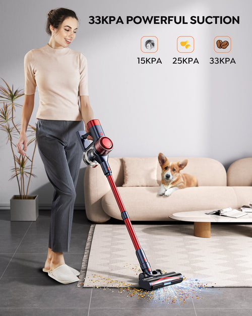 Buture VC50 Red Cordless Vacuum Cleaner | 450W 33KPA