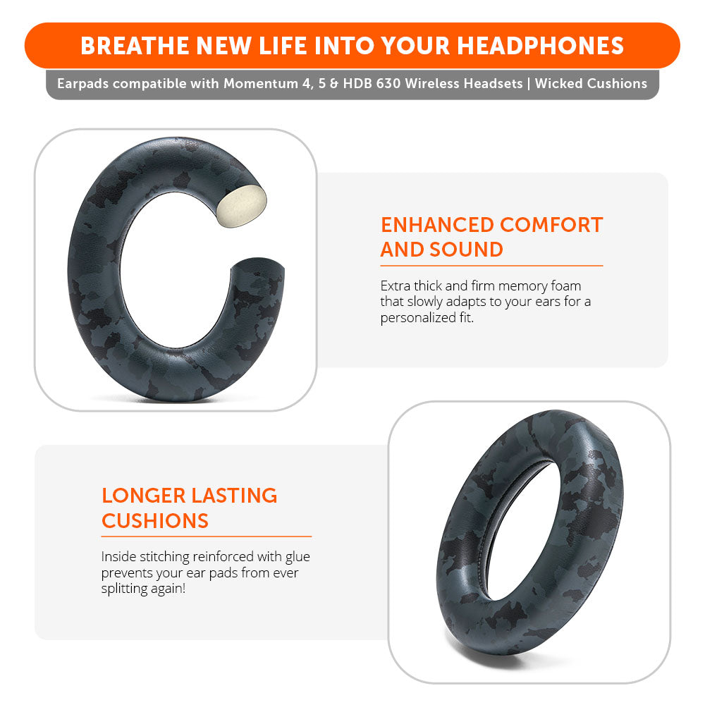 Sennheiser Momentum 4, 5 & HDB 630 Earpads - WC PadZ Momentum 4, 5 & HDB 630