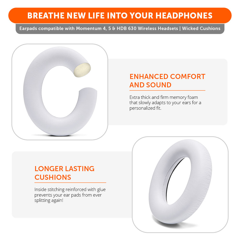 Sennheiser Momentum 4, 5 & HDB 630 Earpads - WC PadZ Momentum 4, 5 & HDB 630