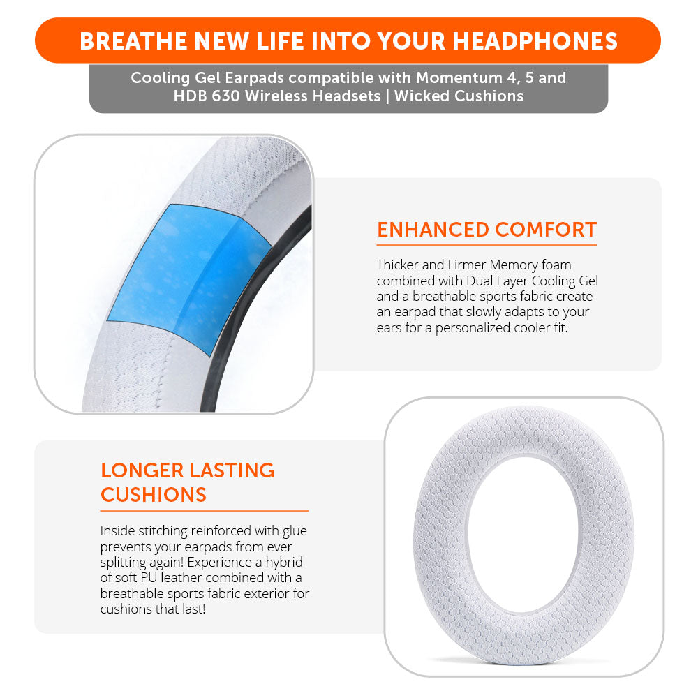 Sennheiser Momentum 4, 5 & HDB 630 Earpads - WC FreeZe Cooling Gel