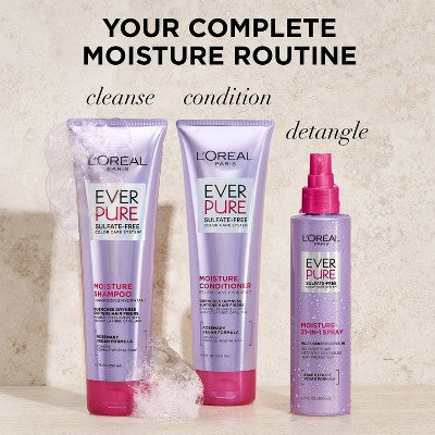 L'Oreal Paris EverPure Moisture Rosemary Oil Shampoo for Dry Hair 23 fl oz - Imperfect Container