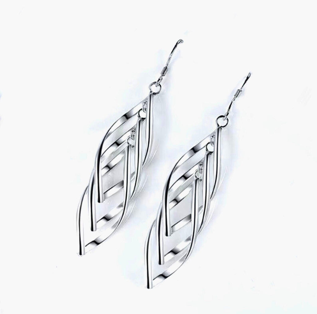Infinity Twist 3 Hoop Earrings Drop Dangle Silver Rose Gold Earrings for Women Girls Jewelry jewellery