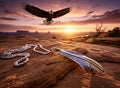 Solid Sterling Silver Cross and Eagle Feather Necklace with Detailed Engraving
