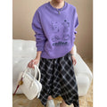 Atmosphere Fun Coffee Bread Printing round Neck Loose Pullover Sweater