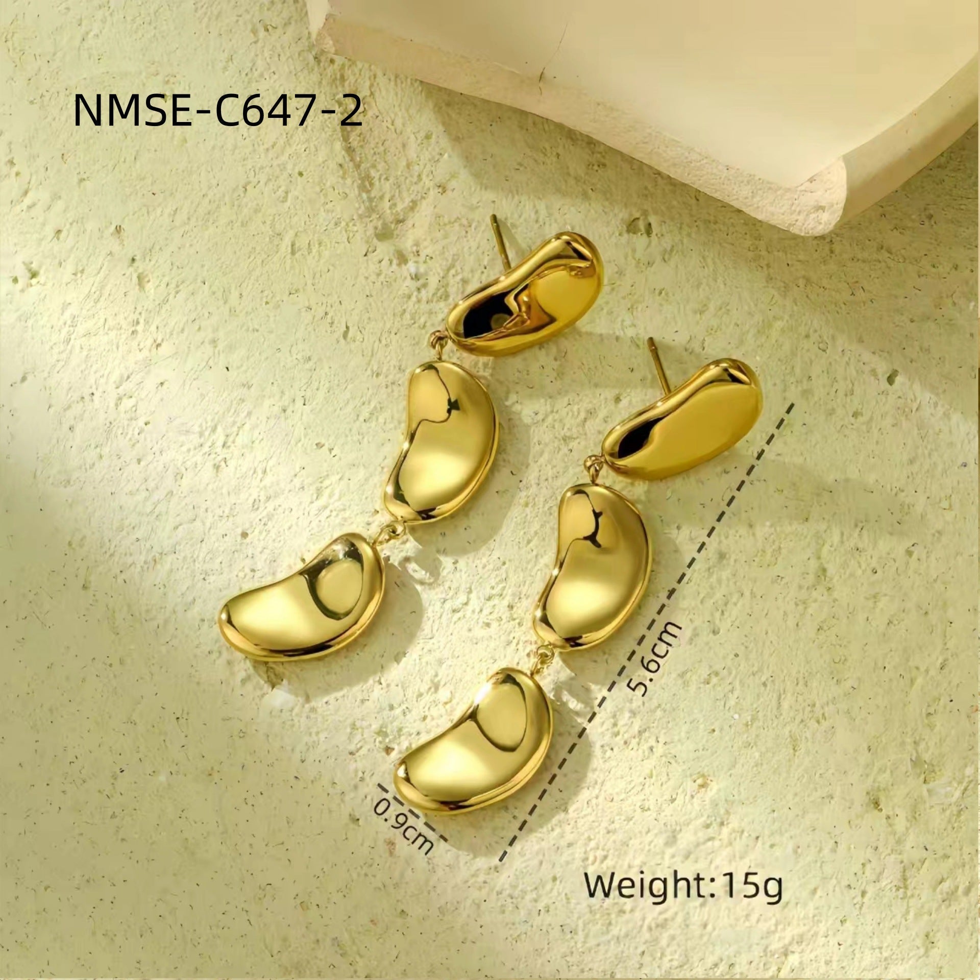 Retro Love 18K Gold Titanium Steel Earrings Five Pointed Star Special Interest Design High Sense Stainless Steel Studs