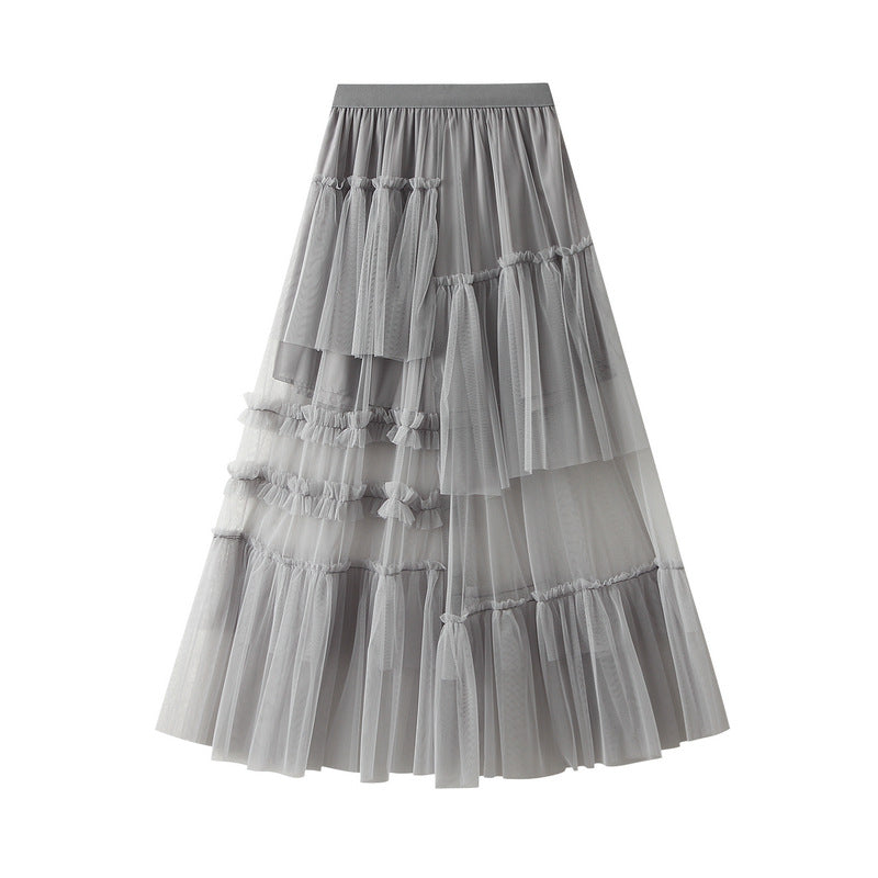 Sweet Tiered Dress Irregular Asymmetric Skirt Dream Tulle Skirt Women