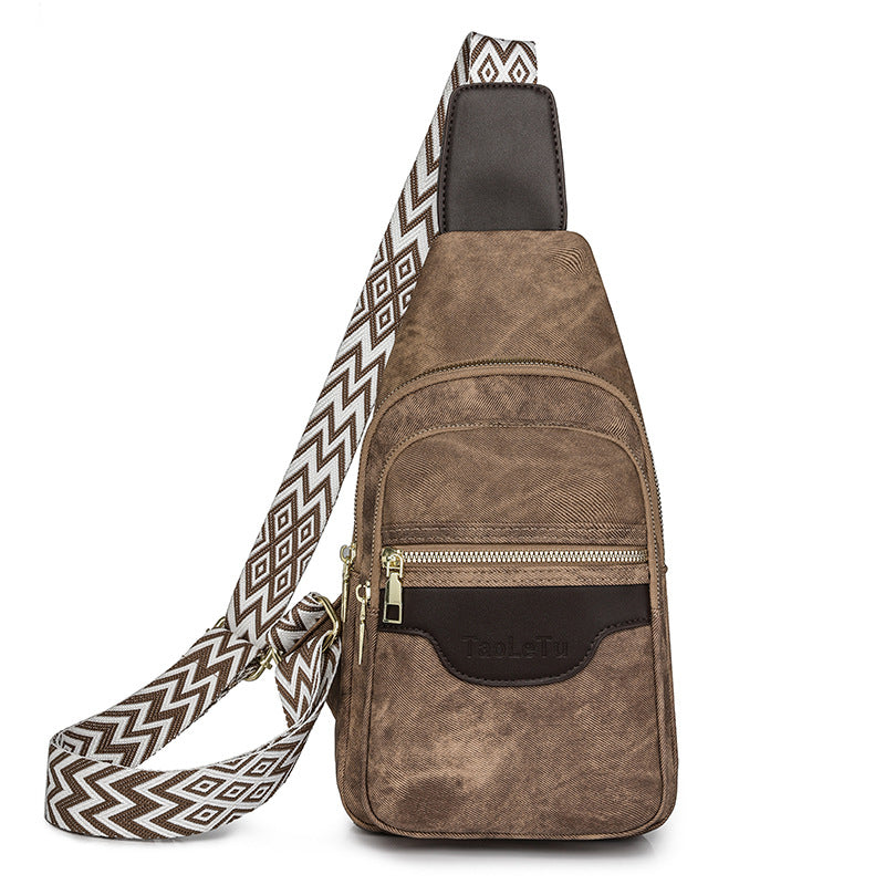 Soft Leather Chest Bag Retro Women Bag Crossbody Bag