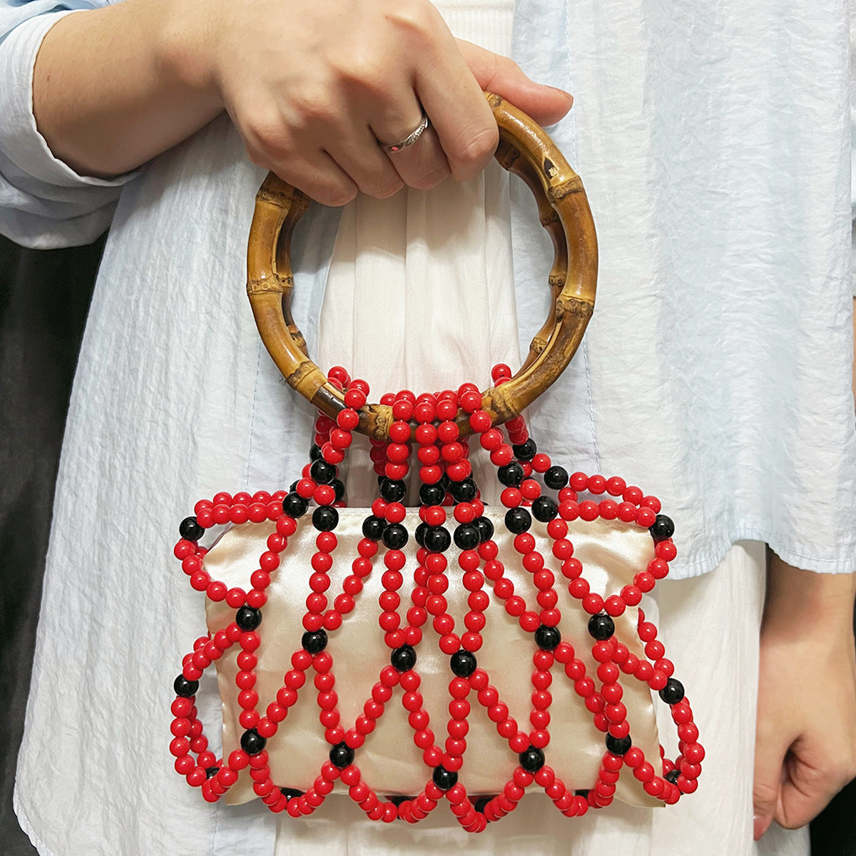 Retro Handmade Beaded Woven Bag Heavy Industry Design Advanced Sense Handbags