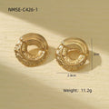 Niche Design Frosted Karst Pleated Irregular Asymmetric Titanium Steel Earrings Women Light Luxury Cold Geometric Abstract Shape Earrings