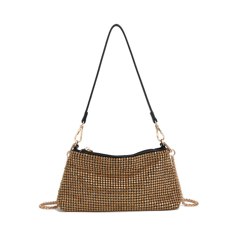 Rhinestone Bag Women Dinner Bag Full Diamond Portable Underarm Bag Diamond Embedded High Grade One Shoulder Crossbody