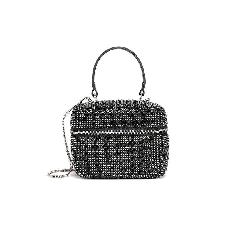 Rhinestone Women Bag Spring Arrival Full Rhinestone Western Chain Cosmetic Bag Messenger Bag Niche Handbag