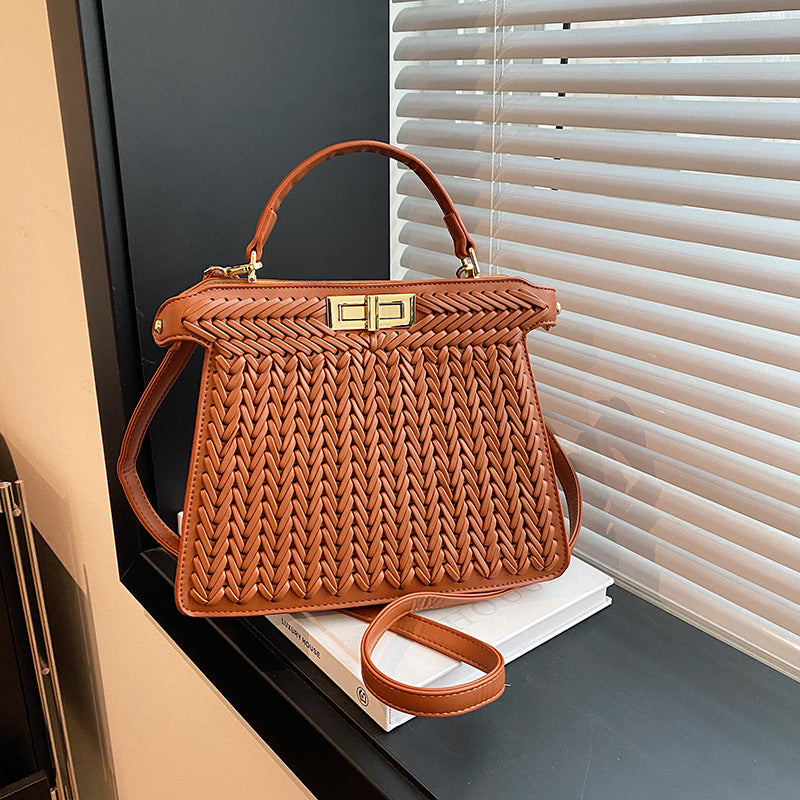 Handbags Women Woven Bag High Sense Large Capacity Creative Handbag Office Messenger Bag