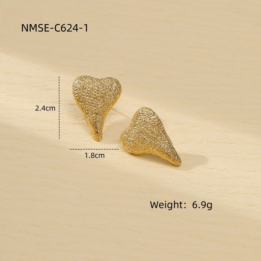 Arrival Frosted Exaggerated Arc Titanium Steel Ear Studs Women Affordable Luxury High Grade Stainless Steel Earrings Women