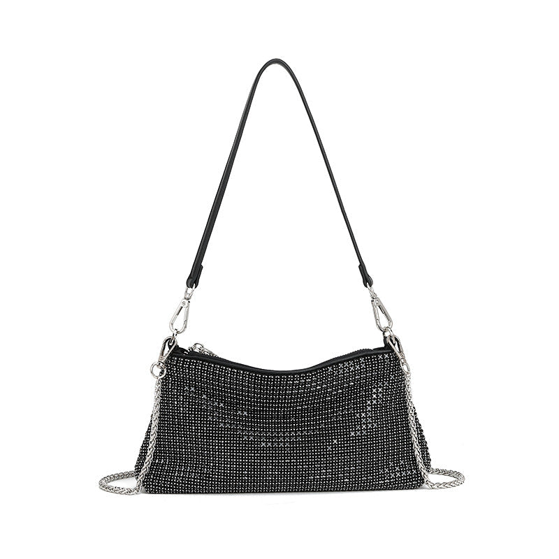 Rhinestone Bag Women Dinner Bag Full Diamond Portable Underarm Bag Diamond Embedded High Grade One Shoulder Crossbody