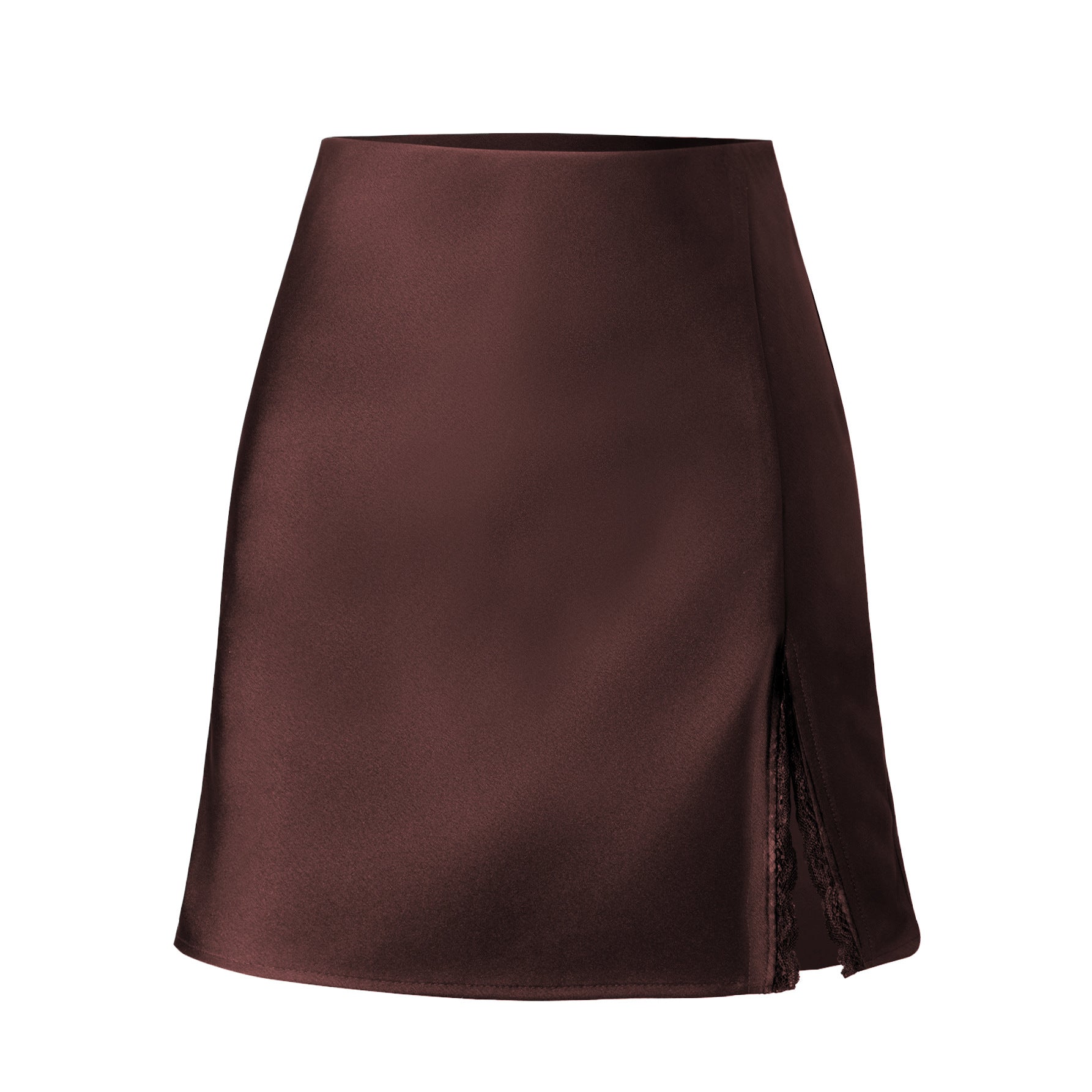 Satin Skirt Lace Split High Waist Elastic Short Skirt Sexy Hip Skirt Women