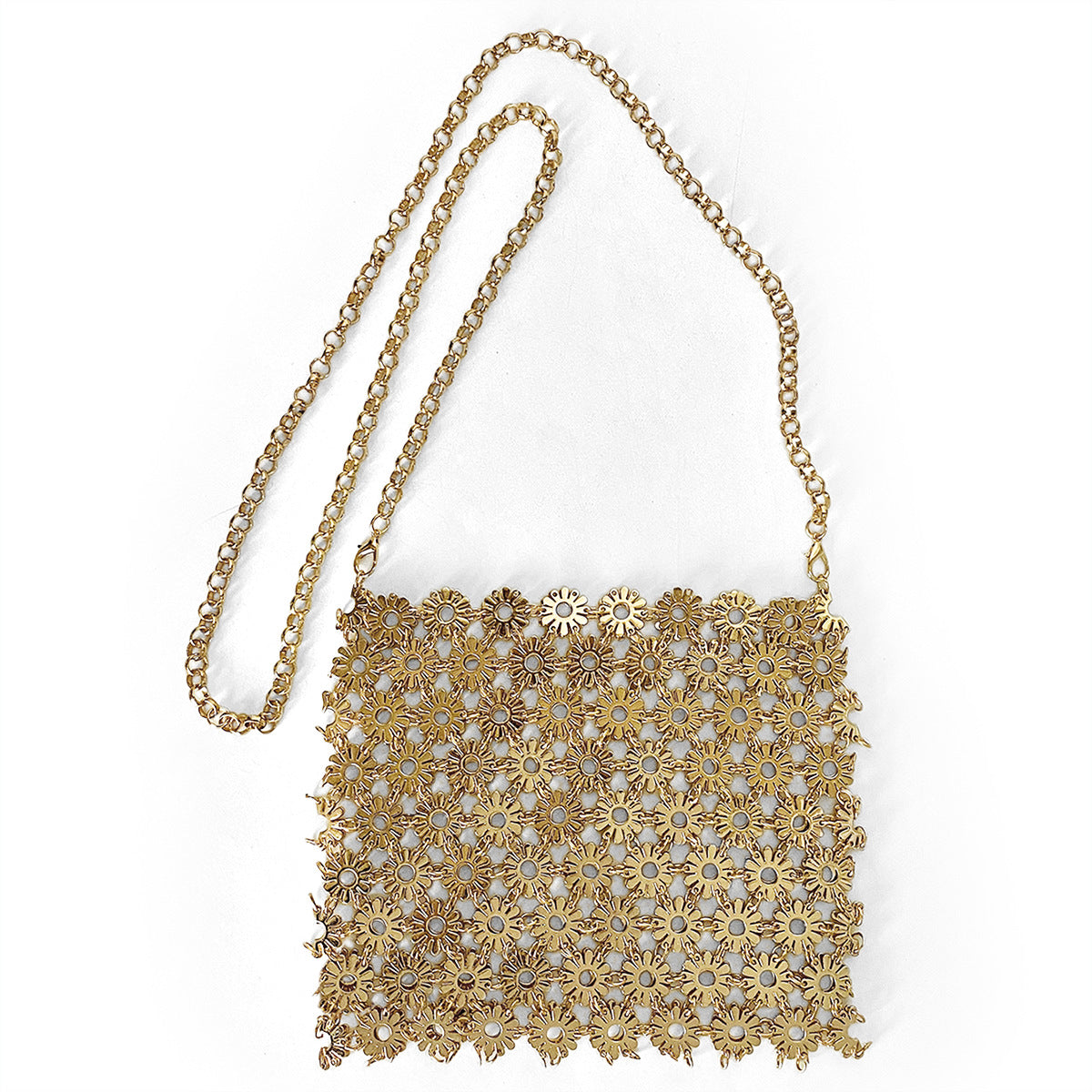 Summer Niche Homemade Retro Fairy Metal Chain Women Crossbody Mobile Phone Bag Light Luxury