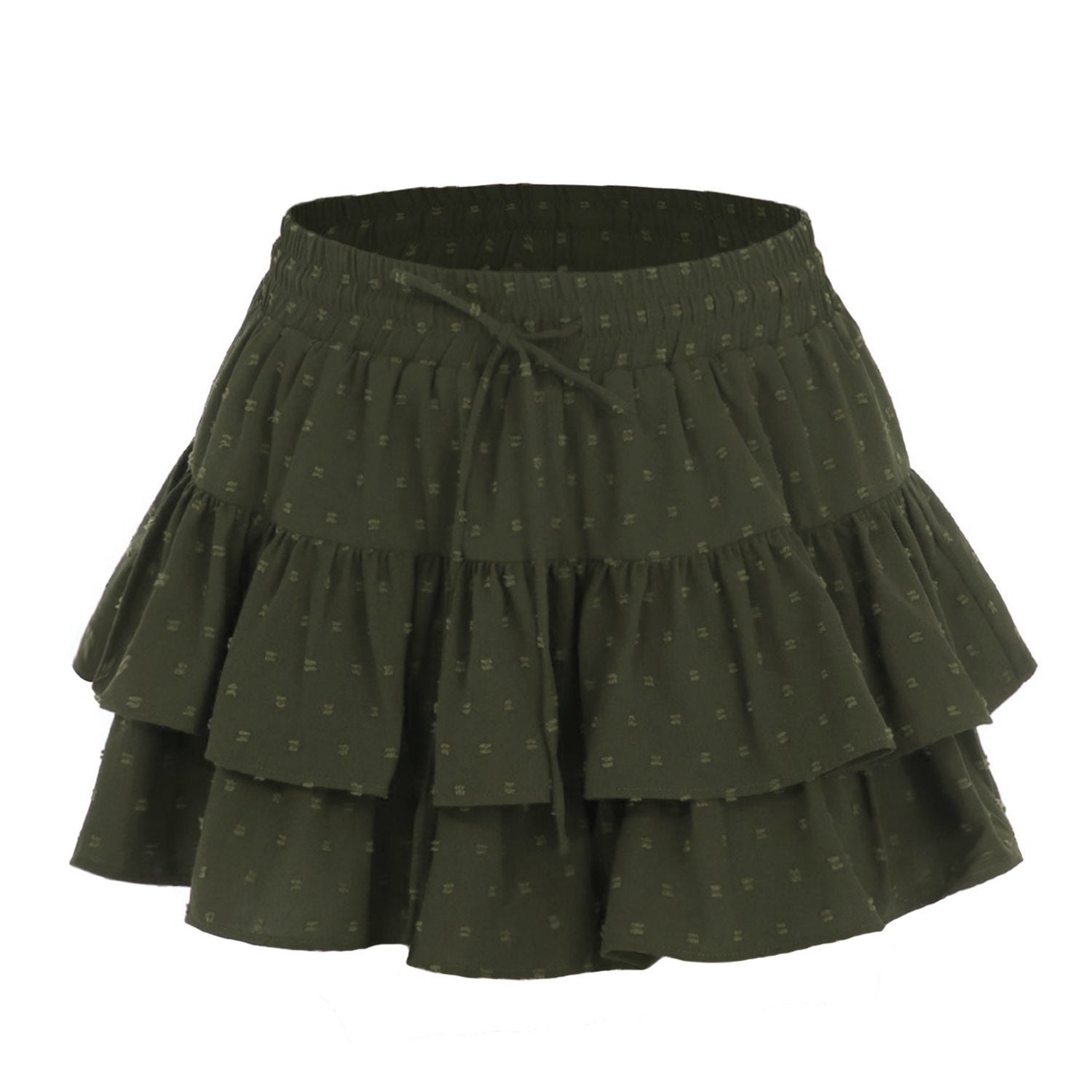 Women Lace up Adjustable Skirt Sports Wardrobe Malfunction Avoiding High Waist Elastic Pantskirt