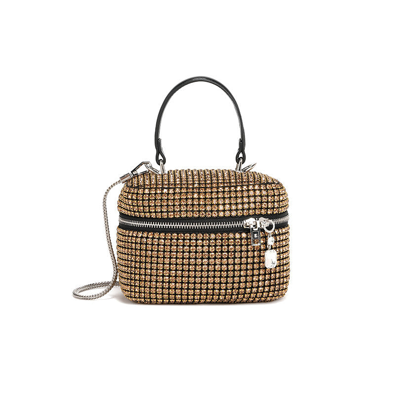 Rhinestone Women Bag Spring Arrival Full Rhinestone Western Chain Cosmetic Bag Messenger Bag Niche Handbag
