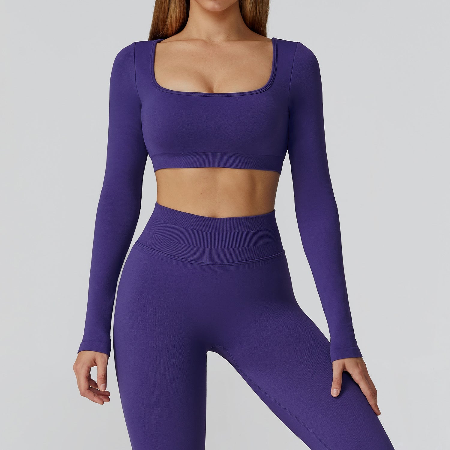 Sollinarry Slim Fit Seamless Yoga Clothes Hollow Out Cutout out Beauty Back Yoga Long Sleeve Women Sports Running Fitness Clothes
