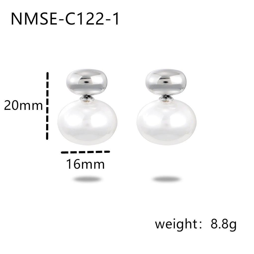 Pearl Stainless Steel Earrings Special Interest All Matching Titanium Steel Women Accessories