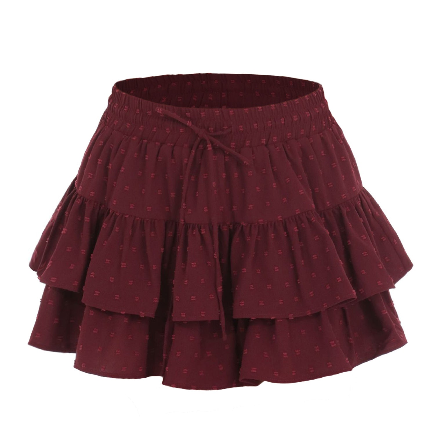 Women Lace up Adjustable Skirt Sports Wardrobe Malfunction Avoiding High Waist Elastic Pantskirt