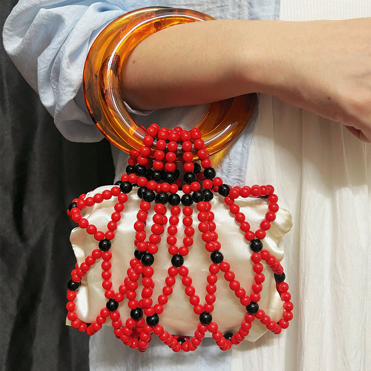 Retro Handmade Beaded Woven Bag Heavy Industry Design Advanced Sense Handbags