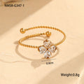Stainless Steel Elegant Clover Opening Ring Ring Light Luxury High Sense Hand Accessories