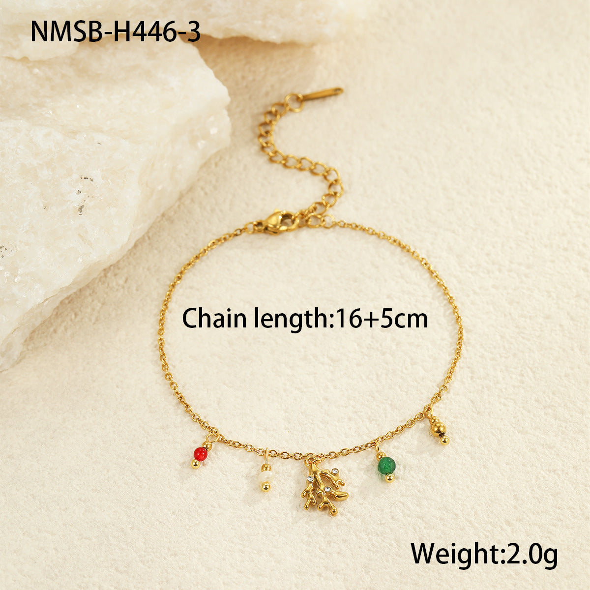 Summer Ocean Coconut Shell Embellished Stainless Steel Bracelet Titanium Steel Plated 18K Gold Stacked Bracelet