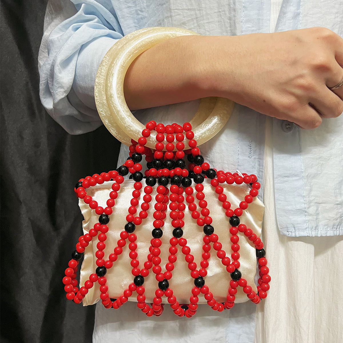 Retro Handmade Beaded Woven Bag Heavy Industry Design Advanced Sense Handbags