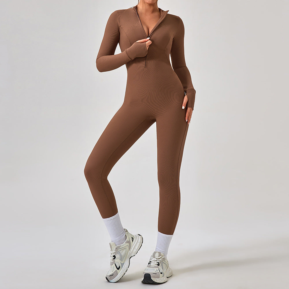 One Piece Workout Clothes Women Niche Running Sports Long Pilates Training Yoga Clothes