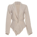 Autumn Winter Women Clothing Deep V Plunge neck Sexy Hollow Out Cutout Loose Sweater Cardigan Coat