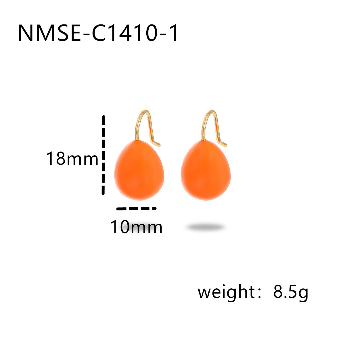 Summer Colorful Oil Necklace Titanium Steel Earrings Simple Design Light Luxury High Grade Sense Summer Water Drop Eardrops Non Fading